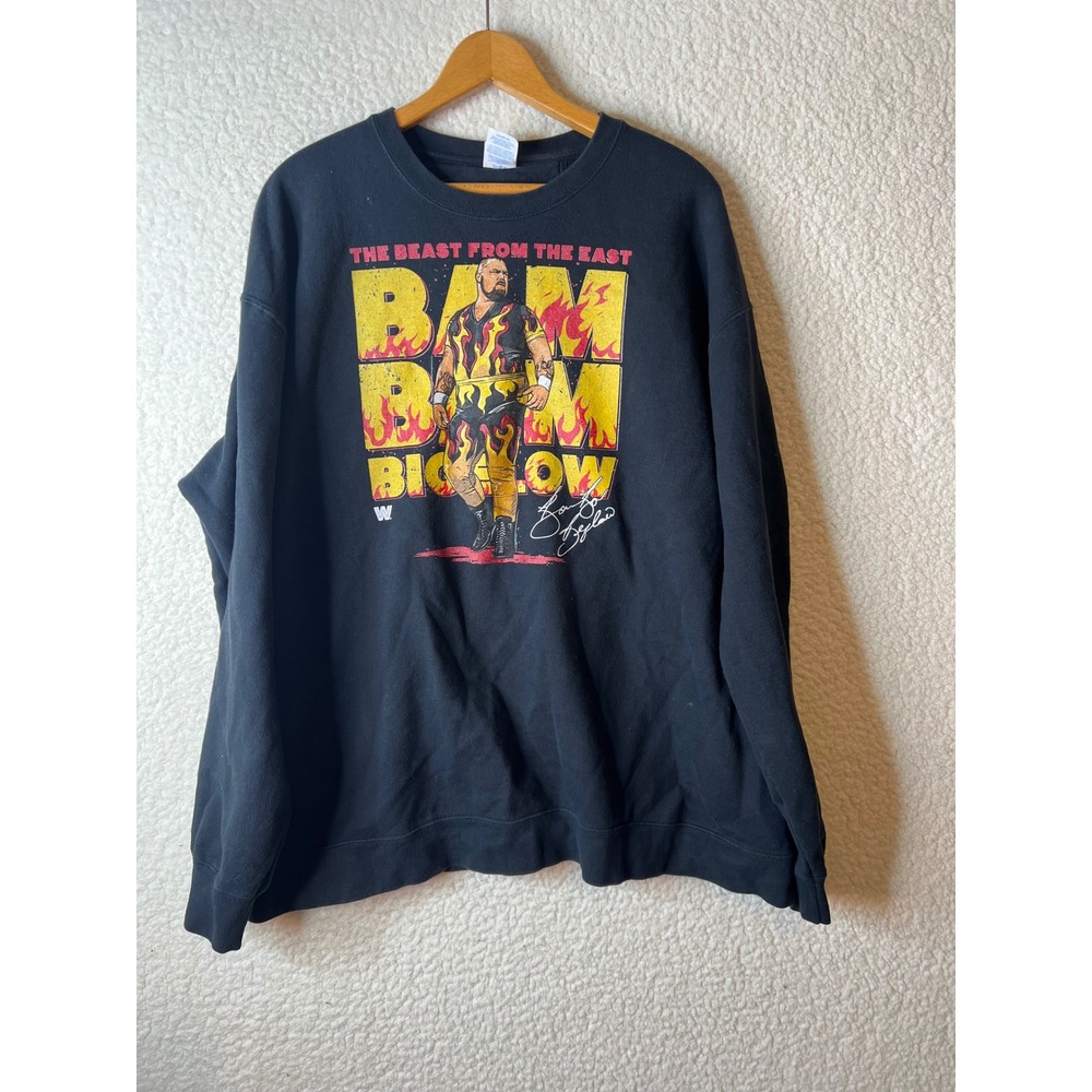 WWE Bam Bam Bigelow Beast From The East Port & Company Black Sweatshirt 3XL